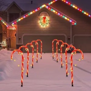 Kerst zonne-energie zuurstok tuinpad verlichting waterdicht LED gazon vakantie decoraties