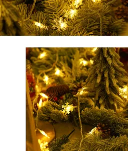 Weihnachts LED Schneeflocken Lichterkette warmweiss fuer Christbaum Feiertag Deko