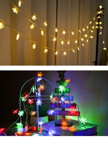 LED Schneeflocken Lichterkette für Weihnachtsbaum und Innenbereich Feiertag Party Deko