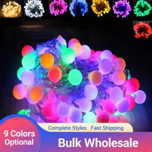 Frosted LED Ball String Lights Colorful Warm White Fairy Lights USB Battery Powered Decorative Lighting For Christmas Party