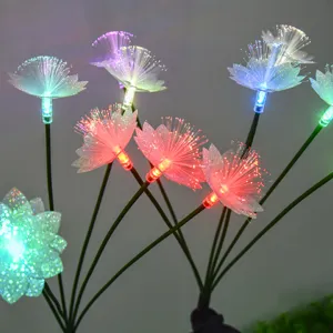 Lampes solaires a fleurs en fibre optique jardin etanche LED eclairage decoratif de paysage