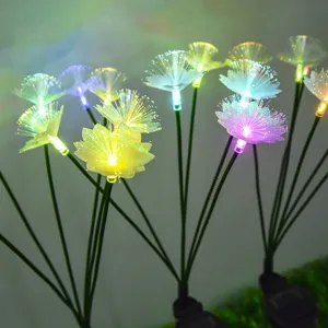 Lampes solaires à fibres optiques pour jardin, éclairage paysager LED coloré extérieur.