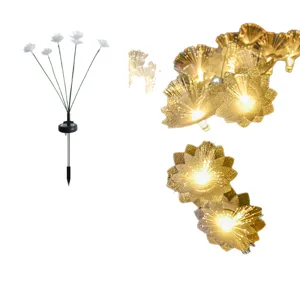 Guirlande lumineuse LED extérieure pour jardin de fleurs de cerisier à fibre optique solaire