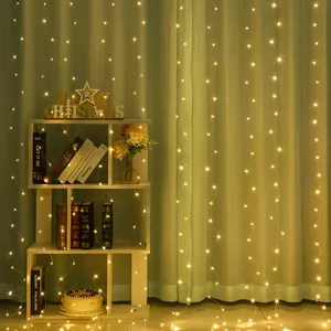 LED Copper Wire Curtain Light USB Remote Control 8 Modes String Lights For Christmas Holiday Home Party Decoration