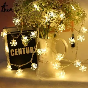 LED sneeuwvlok lichterketting, warmwitte sfeerverlichting voor kerstboom feest decoratie