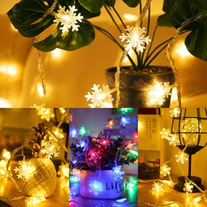 LED sneeuwvlok lichtketting voor kerstboom buiten feestdag decoratie sfeervolle verlichting