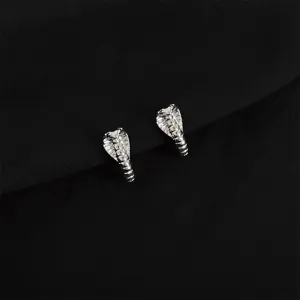 Silver cobra snake ear clips non pierced earrings gothic punk sweet cool jewelry detail shot