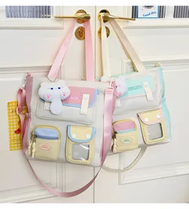 Bolso de hombro estilo colegial japonés gran capacidad bolsa casual de estudiante