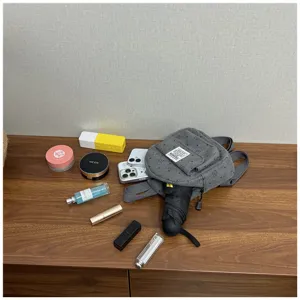 New corduroy casual women small backpack children travel daypack stylish grey backpack