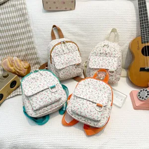 Cute mini floral backpack for women sweet style small school bag casual daypack lightweight
