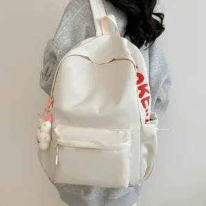 Large Capacity Nylon Backpack For Women Casual School Bookbag Minimalist Travel Daypack