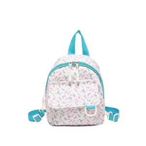 Cute floral print mini backpack for women, sweet style small school bag for daily use.