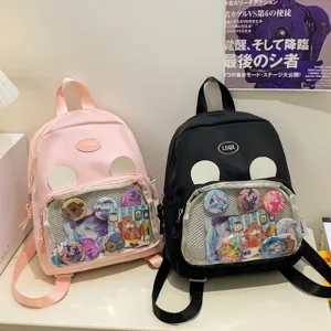 Zaino ita con finestra trasparente borsa scolastica grande capacità simpatico zaino doppio.