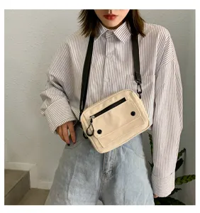 Borsa a tracolla in tela casual borsa a spalla per studenti borsa telefono dettaglio