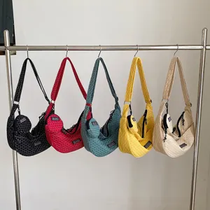 Japanese style canvas dumpling bag versatile crossbody shoulder bag casual large capacity