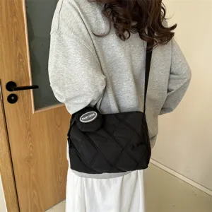 Bolso de axila para mujer estilo coreano otono moda simple casual acolchado bandolera