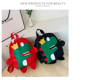 Cute cartoon dinosaur children backpack stylish multi-color school bag for boys and girls
