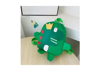 Kids green dinosaur backpack cute cartoon school bag for boys and girls casual daypack