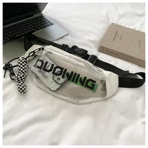 Transparent PVC waist bag stylish chest crossbody bag clear fashion street style fanny pack