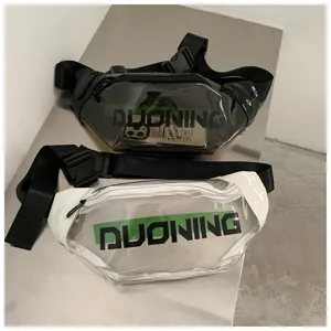 Transparent PVC waist bag stylish chest bag street style clear crossbody bag for men and women