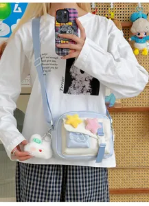 Casual cute canvas crossbody bag for teenage girls, lightweight summer shoulder phone bag.
