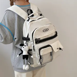 Japanese Harajuku Style Canvas Backpack Large Capacity Casual Travel School Bag For Women Retro Workwear Bookbag
