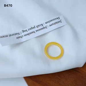Simple yellow resin ring elegant fashion jewelry minimalist design for women daily wear accessory.