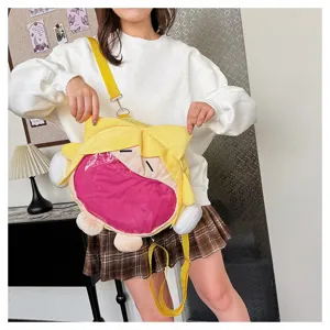 Japanischer Cartoon Anime Plüschpuppen Rucksack süße transparente Ita Tasche gelbe Umhängetasche