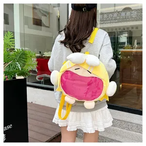 Niedlicher japanischer Plüsch-Rucksack Cartoon Anime Puppen Schultasche transparente Ita-Tasche