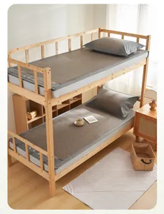 Student PE cooling rattan mat set for dormitory bunk bed, breathable summer ice mat with pillowcases.