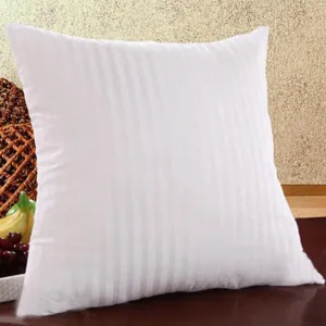 White striped square pillow insert, soft PP cotton filling for sofa couch cushion use.