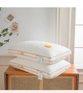 Soybean fiber pillow pair with quilted design and soft filling for comfortable neck support.
