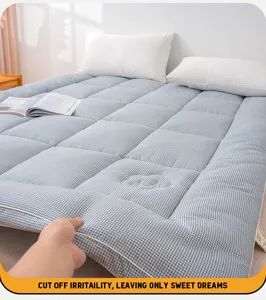 Matelas tatami en coton lavé à carreaux pour dortoir d'étudiants matelas souple épaissi