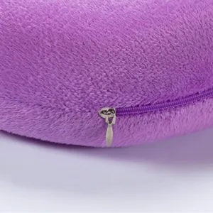 Oreiller de voyage en mousse à mémoire violet coussin de cou en U peluche pour avion.