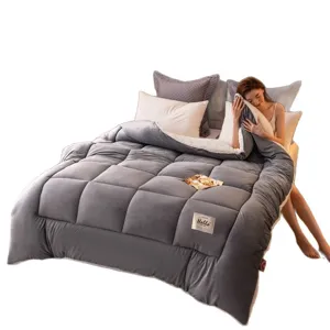 Thickened milk velvet winter warm quilt soft comfortable fleece bedding for home use