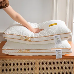Soybean Protein Fiber Pillow Neck Support Ergonomic Bed Pillow Quilted Soft Breathable Bedding Pillow Core For Adults