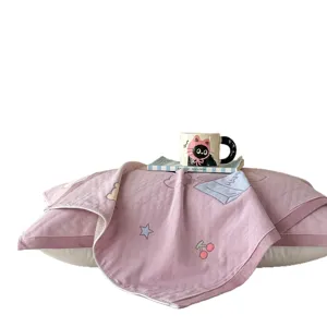 100% cotton pillow cover towel double layer gauze pink home bedding soft breathable cute design