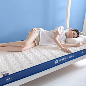 Ergonomic latex student dorm mattress 90x190cm with knitted cover for comfortable sleep.