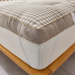 Matelas tatami épaissi double dortoir étudiant matelas souple dessus à carreaux doux
