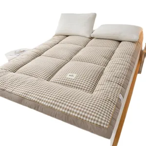 Matelas tatami à carreaux épaissi pour la maison et dortoir étudiant, coussin double lit souple.