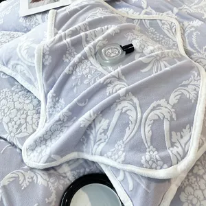 Parure de lit en velours de lait gaufré 4 pièces housse de couette et drap-housse