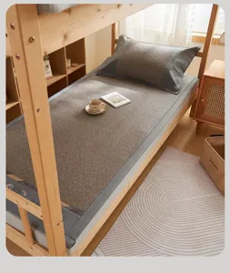 Student summer cooling rattan mat for dormitory bunk bed breathable ice mat with pillowcase.