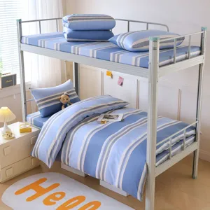 Pure Cotton Student Dormitory Bedding Set Printed Quilt Cover Bedsheet Three Piece Set Modern Minimalist Home Textile