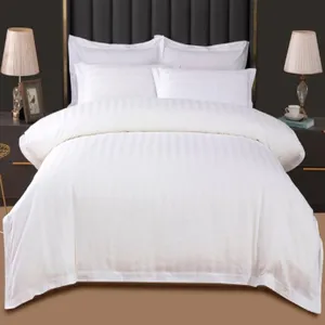 Hotel Style Solid Color Satin Cotton Bedding Set Modern Minimalist High Density Bed Linen For Home Bedroom