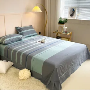 Katoen gewassen gestreept dekbedovertrek hoeslaken kussenslopen slaapkamer textiel