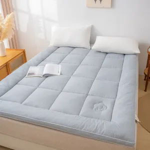Matelas matelassé en coton lavé à motif carreaux dortoir étudiant futon doux