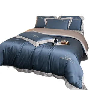 Luxe Lyocell Tencel beddengoed set, zijdezachte effen dekbedovertrek en kussenslopen comfort.