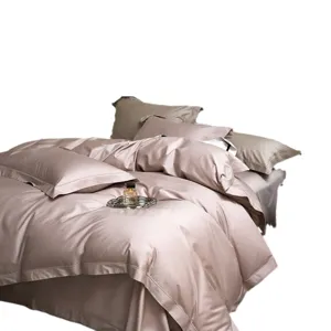 Ensemble de literie en coton jacquard luxueux de première qualité avec bordure élégante.