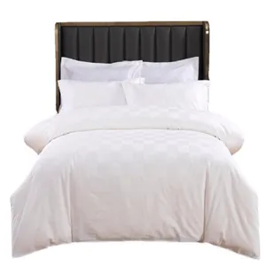 Luxury white hotel bedding set 4-piece pure cotton sateen duvet cover pillowcases modern.