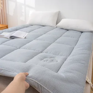 Matelas en coton lavé à carreaux épaissi matelas tatami dortoir coussin de lit doux
